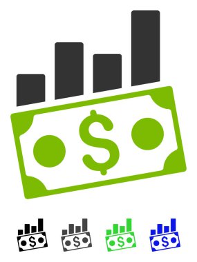 Para grafikler düz simgesi