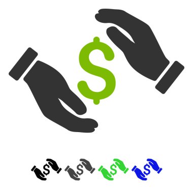 Para sigorta eller düz simgesi