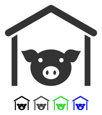 Domuz çiftliği düz simgesi