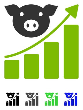 Domuz büyüyen grafik düz simgesi