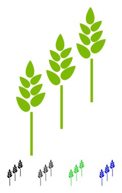 Buğday bitkiler düz simgesi