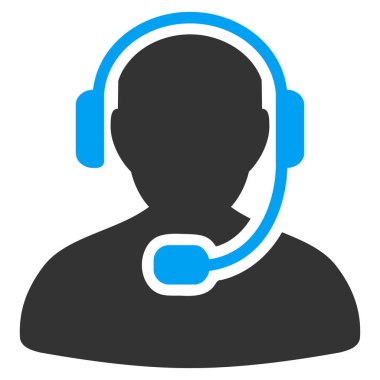 Çağrı Merkezi çalışan düz simgesi