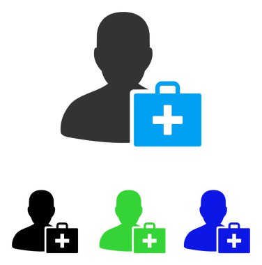 Sağlık görevlisi düz simgesi