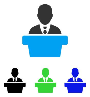 Politikacı düz simgesi