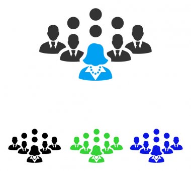 Personel ekibi düz simgesi