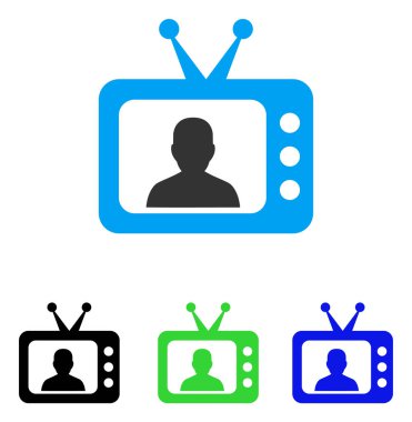 TV hoparlör düz simgesi