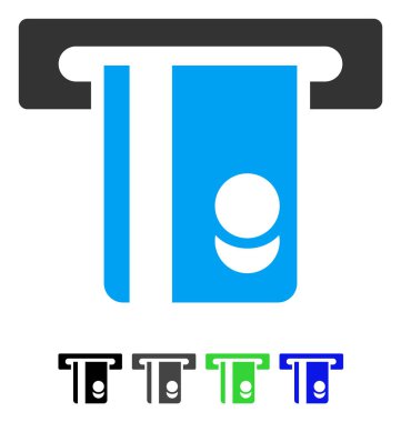 Bankacılık hizmet düz simgesi otomatik