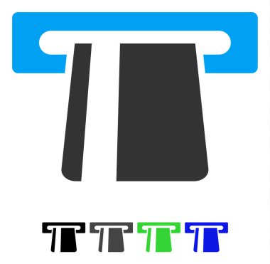 Banka kartı Terminal düz simgesi