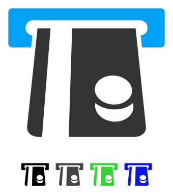 Banka kartı Terminal düz simgesi