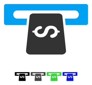 Bankacılık makine düz simgesi