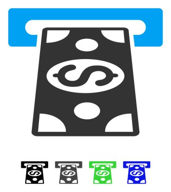 Geri nakit düz simgesi