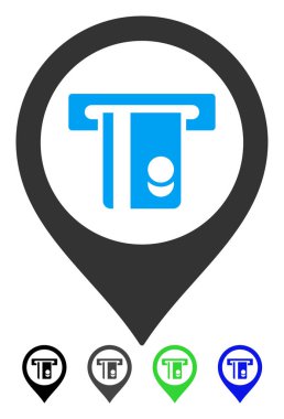 ATM makine Marker düz simgesi