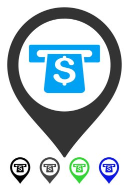 ATM harita işaretleyici düz simgesi