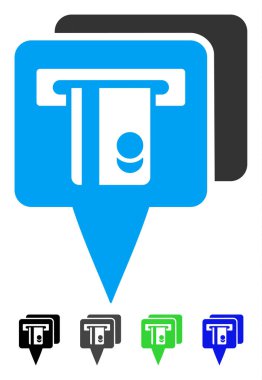 ATM işaretçiler düz simgesi