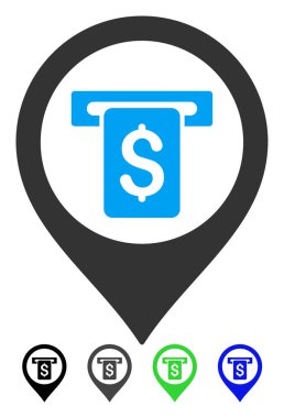 Banka Atm Marker düz simgesi