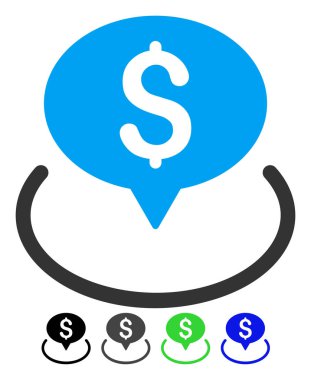 Banka yer düz simgesi