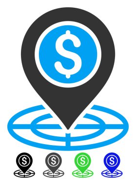 Banka yer düz simgesi