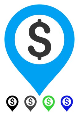 Banka harita işaretleyici düz simgesi