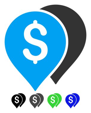 Banka işaretleri düz simgesi