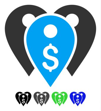 Banka işaretleri düz simgesi