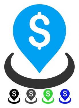 Banka yerleşim düz simgesi