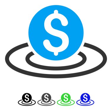 Doları para alanı düz simgesi