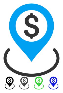 Doları yer düz simgesi