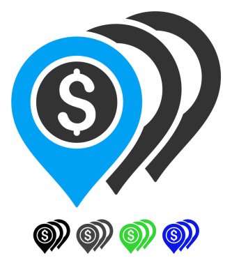 Dolar işaretleri düz simgesi