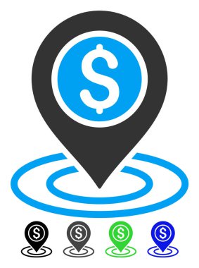 Doları pozisyon düz simgesi