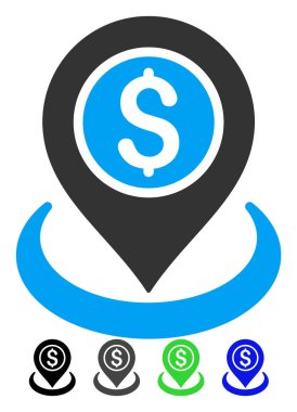 Para konum düz simgesi