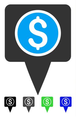 Para harita işaretleyici düz simgesi