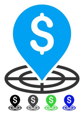 Para hedef düz simgesini