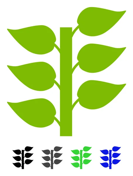 Flora Pflanze flaches Symbol — Stockvektor
