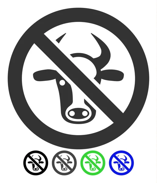 Płaskie ikona zakazane bydła — Wektor stockowy