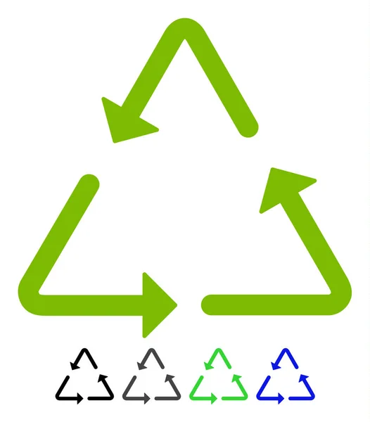 Triângulo de reciclagem Ícone plano —  Vetores de Stock