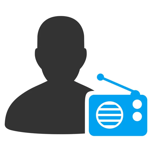 Radio Dictor Apartamento Icono — Vector de stock