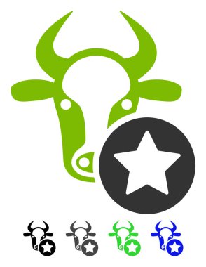 İnek Favoriler düz simgesi