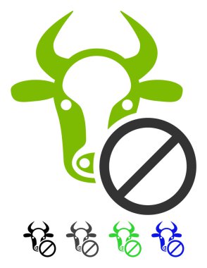 Düz simgesi yasak inek