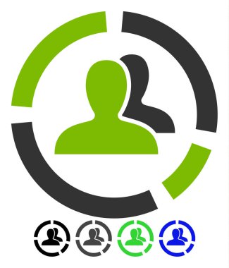 Demografi diyagramı düz simgesi