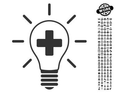 İş Bonus ile yaratıcı tıp ampul simgesi