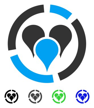 Coğrafi konumu Diyagram düz simgesi