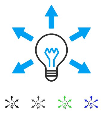 Fikir ampul düz simgesi