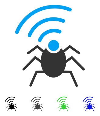 Radyo casus böcek düz simgesini