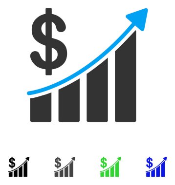 Satış eğilim düz simgesi