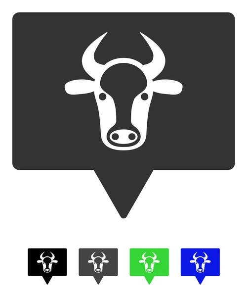 Cow Banner Flat ikonen — Stock vektor