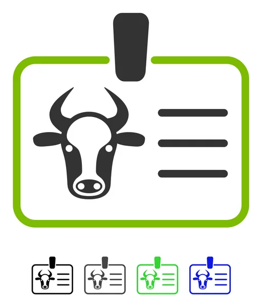 Insignia de vaca Icono plano — Vector de stock