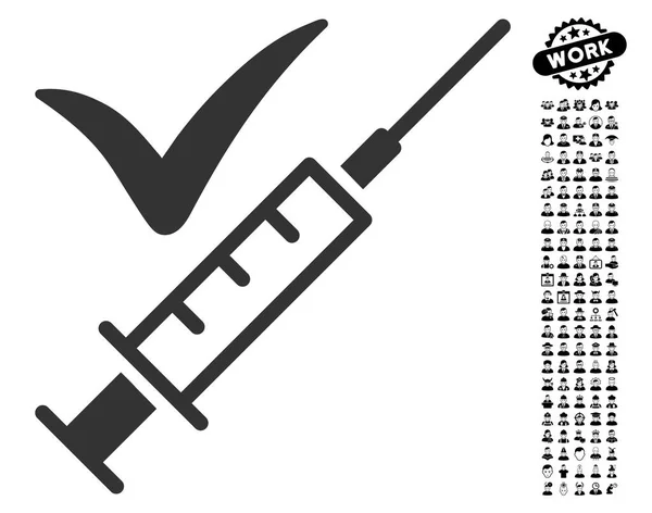 Ícone de vacinação feito com bônus de trabalho — Vetor de Stock