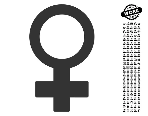 Icône Symbole Féminin avec Bonus Hommes — Image vectorielle