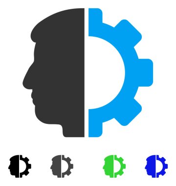 Android kafa düz simgesi