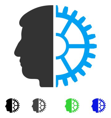 Android kafa düz simgesi